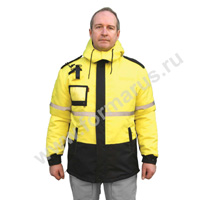 Куртка охранника зимняя желтая модель Гвардия