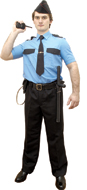 Рубашка охранника белая с черной отделкой в заправку